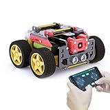 Adeept AWR 4WD WiFi Smart Robot Car Kit para Raspberry Pi 4/3 Modelo B + / B / 2B, DIY Robot Kit para niños y Adultos, OpenCV Target Tracking, Transmisión de Video, Raspberry Pi Robot con PDF Manual