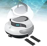 Robot limpiafondos piscina Aspirador inalámbrico for piscinas, limpiador robótico automático for piscinas que dura 100 minutos, batería recargable de 5000 mAh, estacionamiento automático, hasta 1000