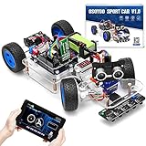 OSOYOO Robot Rc Smart Car DIY Kit para construir para adultos, adolescentes con servo motor de dirección asistida, wifi, Bluetooth, código programable Arduino UNO compatible