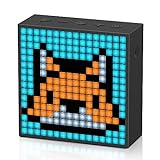 Divoom Timebox EVO Pixel Art - Altavoz Bluetooth LED con Control popr Medio de la aplicación - Altavoz inalámbrico portátil Inteligente con Graves potentes - Micrófono (Color Negro)