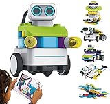 BOTZEES Bloque de Construcción Robot para Niños, Codificación para Niños, Set de Robótica, Modelo de Construcción 5en1, Juguete Interactivo con Robot Programable Regalo para Niños