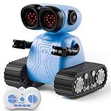 SGILE Robot Interactivo con Control Remoto Emocional, Robot con Tipos de Expresiones Faciales, Ojos LED y Música, Camina y Canta, Juguetes para Niños y Niñas para Cumpleaños de 3 4 5 6 7 Años, Azul