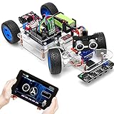 OSOYOO Smart Car para Arduino UNO | Servo Steering Rack DIY Kit | Bluetooth Mock Driving | WiFi IOT | Auto Drive | Learn C++ Programming