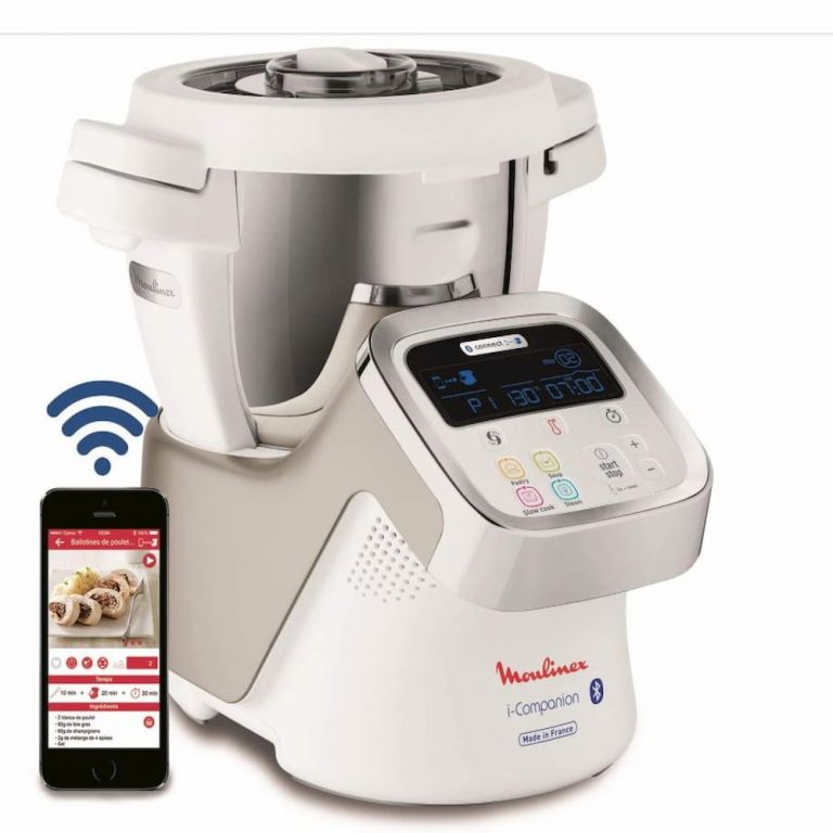 Robot de cocina electrico programable Moulinex i-Companion HF9001 -Bluetooth incluye cuchilla picadora, batidor, mezclador www.comprarobot.com ofertas tienda online electrodomesticos cocina